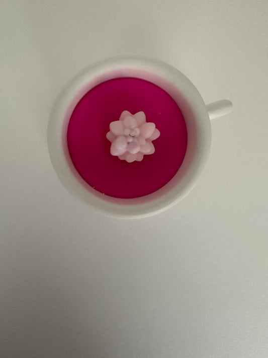 Pink Blossom Soy Wax Candle in Cup