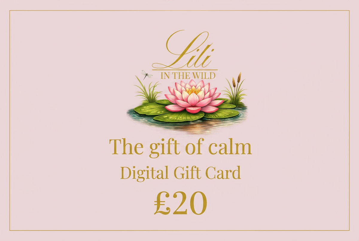 Lili in the Wild gift card design based on the brand’s water-lily logo