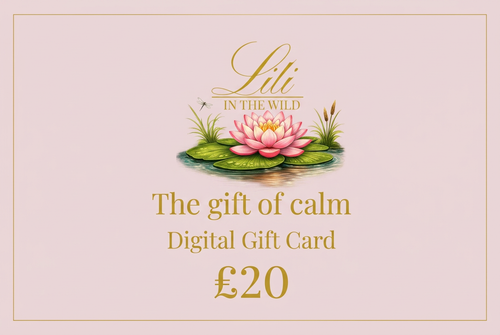 Lili in the Wild gift card design based on the brand’s water-lily logo